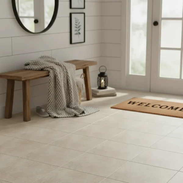 Placă decorativă crem, aspect de piatră, 60x60 cm, Marazzi Stream Decoro Classic Ivory