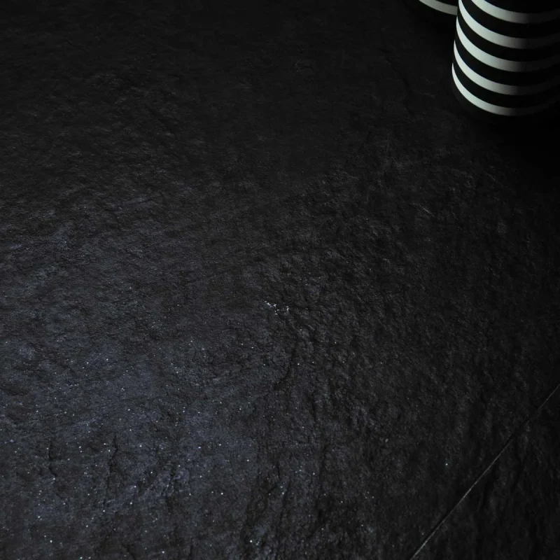 Gresie neagră striată baie, Marazzi Mystone Lavagna, 60x60 cm