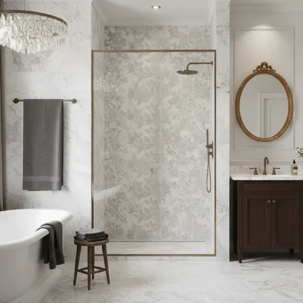 Decor Marazzi Allmarble Statuario Satin Decoro Rose 80X120 cm M93L