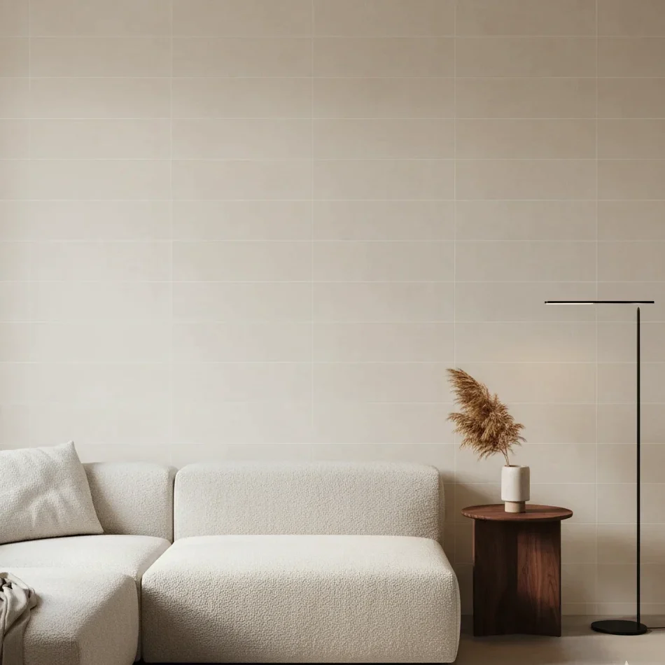 Faianta crem mata cu aspect de piatra, 20x50 cm, Marazzi Stream Ivory