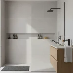 Gresie porțelanată gri, aspect de beton patinat, Marazzi Progress, 60×60 cm