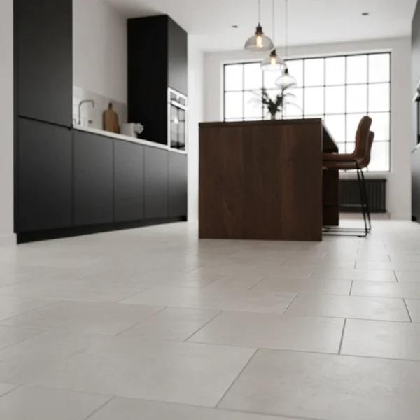 Gresie porțelanată gri cu granulație fină de piatră, Stonework Marazzi, 30x60 cm