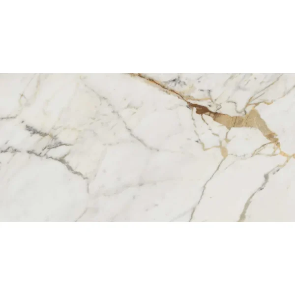 Gresie Alba Rectificata Lucioasa Marazzi Allmarble Golden White Lux 60X120 cm M4GM