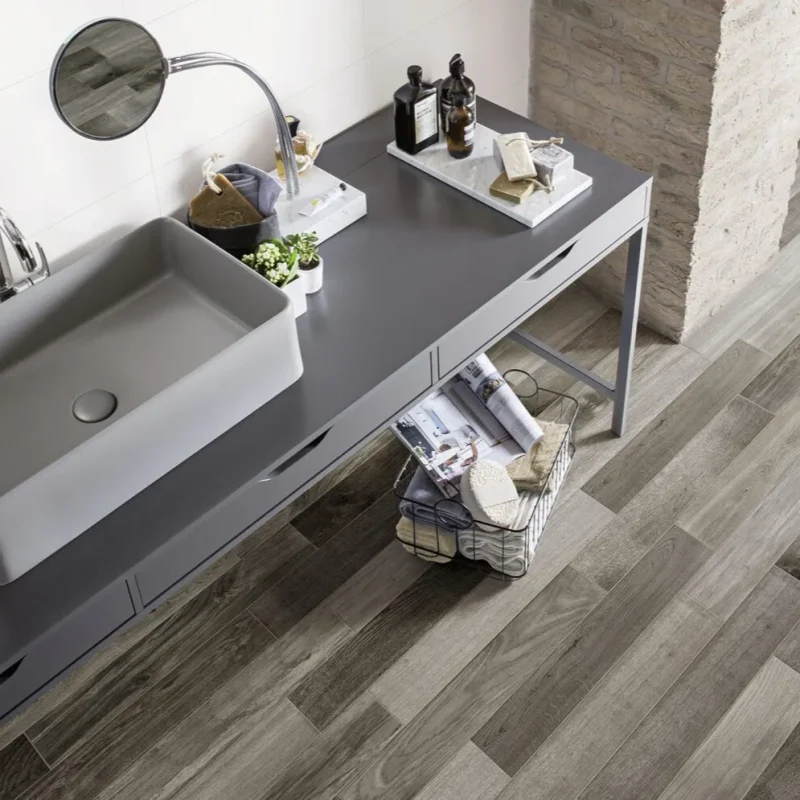 Gresie porțelanată tip parchet gri Marazzi Treverkfusion Grey 10x70 cm