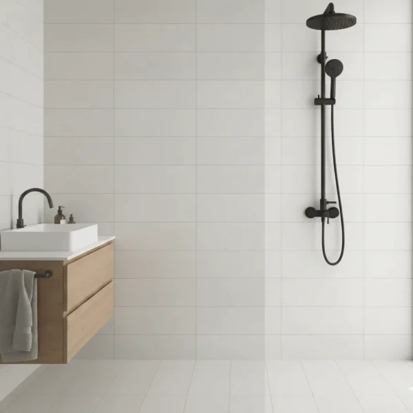 Gresie porțelanată Marazzi Stream White 30x60 cm cu efect de piatră