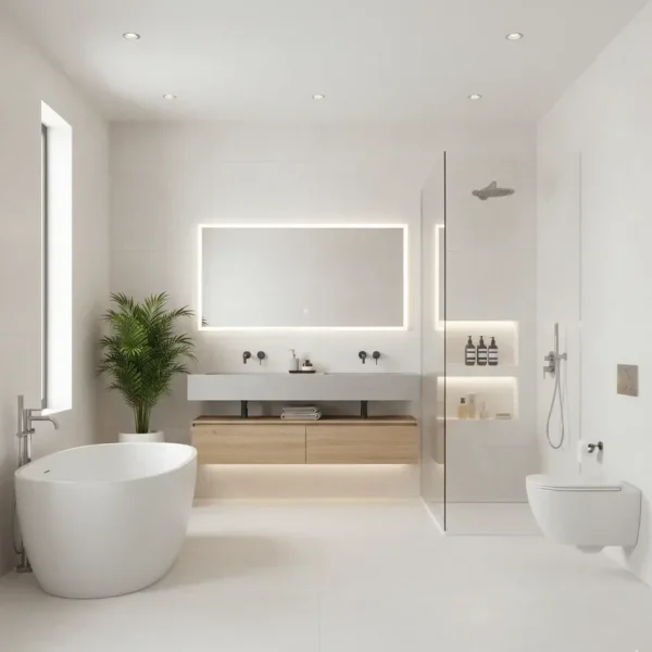 Faianta alba mata baie Marazzi Stream White 20x50 cm