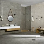 Gresie gri mata baie, Mystone Gris Fleury, Marazzi, 30×60 cm