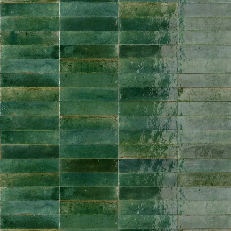 Faianta verde lucioasa duș, Lume Green, Marazzi, 6x24 cm