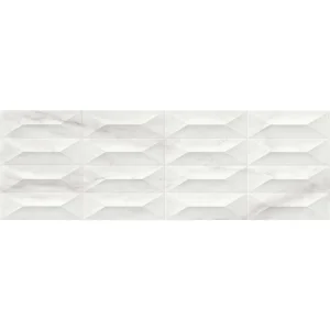 Faianta alba 3D bucătărie, Marazzi Marbleplay White Gem, 30x90 cm
