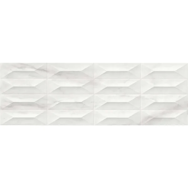 Faianta alba 3D bucătărie, Marazzi Marbleplay White Gem, 30x90 cm