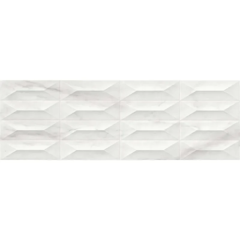 Faianta alba 3D bucătărie, Marazzi Marbleplay White Gem, 30x90 cm