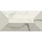 Faianta alba lucioasa baie, Marazzi, Allmarble Statuario Fascia 3D Lux, 15x30 cm