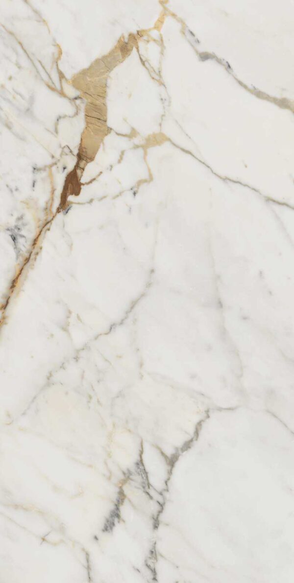 Gresie Alba Rectificata Lucioasa Marazzi Allmarble Golden White Lux 60X120 cm M4GM