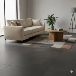 Gresie porțelanată antracit cu textură fin granulară, Stonework Marazzi, 60x60 cm
