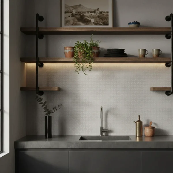 Placă decorativă gri cu model clasic, 60x60 cm, Marazzi Stream M0XY