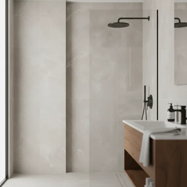 Gresie porțelanată gri cu efect de piatră, 60x120 cm, Marazzi Stream Grey