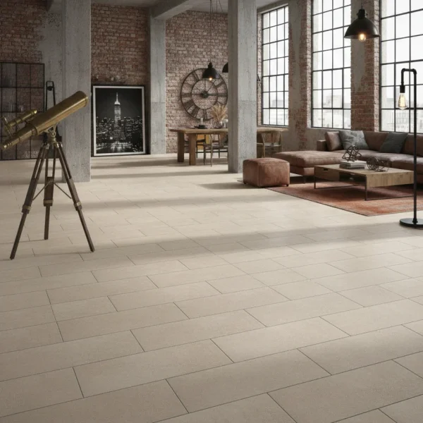 Faianță porțelanată taupe, aspect de nisip fin, Stonework Marazzi, 30x60 cm