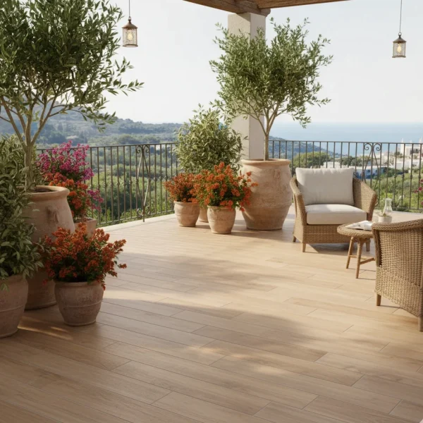 Gresie bej, rectificata, Treverkmust Selection, 25x150 cm, Marazzi, M05K