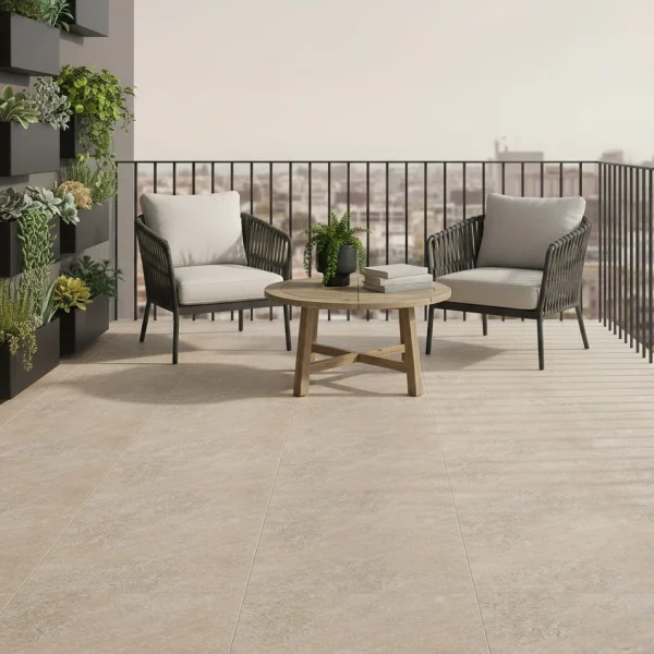 Gresie porțelanată taupe, aspect de piatră nisipoasă, Stonework Marazzi, 33.3x33.3 cm