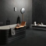 Gresie neagră striată baie, Marazzi Mystone Lavagna, 60x60 cm