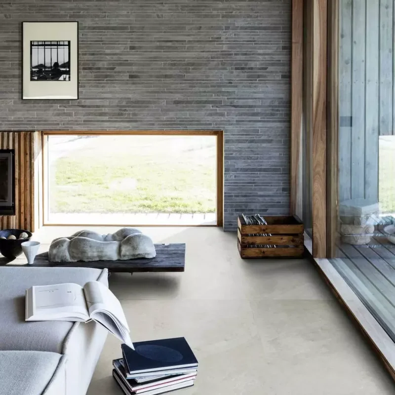 Gresie bej mata living Marazzi Mystone Ardesia Bianco 75x150 cm