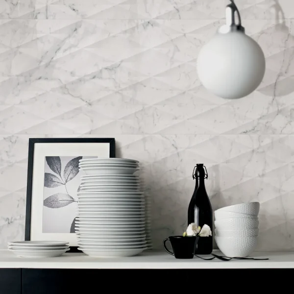 Faianta Alba Rectificata Structurata Satinata Marazzi Allmarble Altissimo Pavè 3D 40X120 cm M6TF