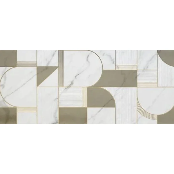 Decor Marazzi Allmarble Golden White Satin Decoro Club 40X120 cm M8T5