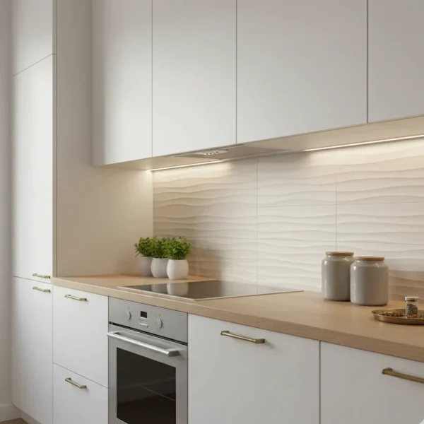 Faianță bej structurată cu efect de piatră, 20x50 cm, Marazzi Stream Beige Wind 3D M0TD