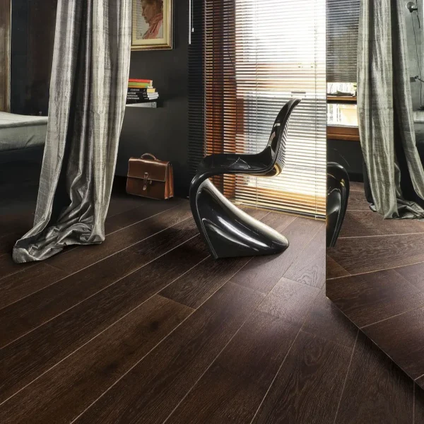 Parchet Kahrs Classic Nouveau negru stejar lacuit mat periat bizotat negru 1-strip 2420x187x15 mm 151L8AEK1JKW240