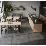Faianță porțelanată, aspect de piatră vulcanică fină 30×60 cm, mată, Marazzi Stream
