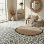 Gresie decorativă, model geometric gri-albastrui, D_Segni Tappeto Micro 3 Freddi Marazzi, 20x20 cm