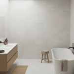 Gresie porțelanată albă cu textură de piatră naturală 30×60 cm, antiderapantă, Marazzi Stream