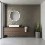 Placă decorativă aspect metalic tridimensional, Essenziale Marazzi, 40x120 cm