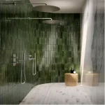 Faianta verde lucioasa duș, Lume Green, Marazzi, 6x24 cm