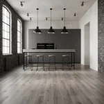 Gresie porțelanată, tip parchet, nervuri pronunțate de nuc, Treverkmore Fume Marazzi, 20x120 cm