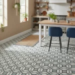 Gresie decorativă, model geometric gri-albastrui, D_Segni Tappeto Micro 3 Freddi Marazzi, 20×20 cm