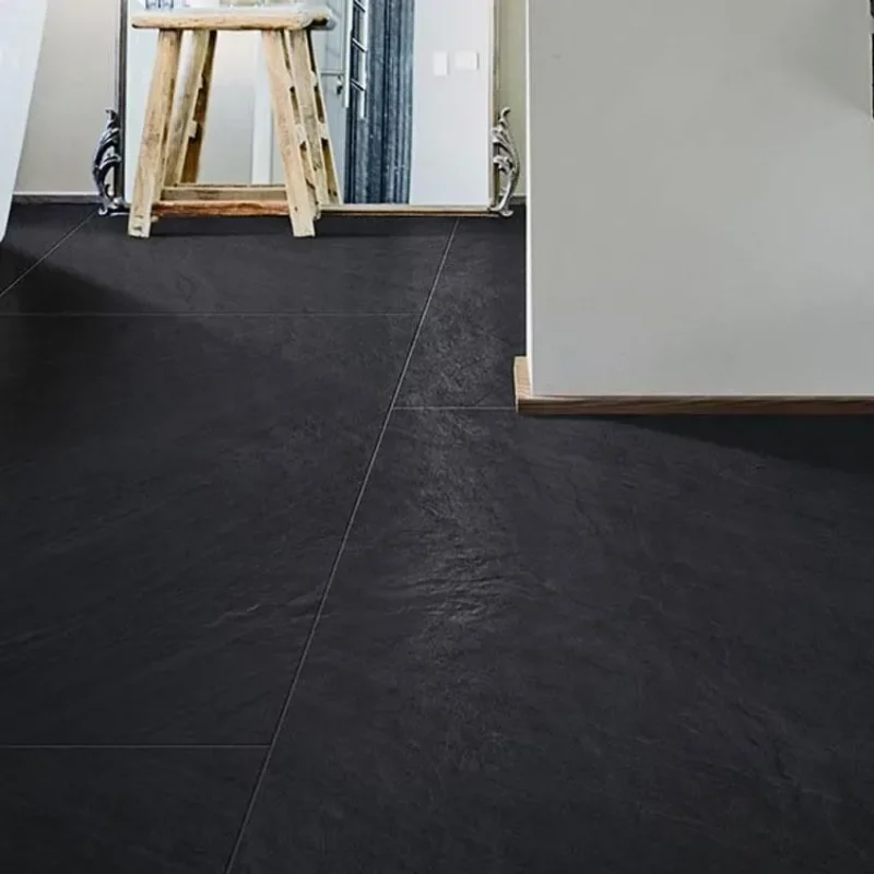 Gresie neagră striată baie, Marazzi Mystone Lavagna, 60x60 cm