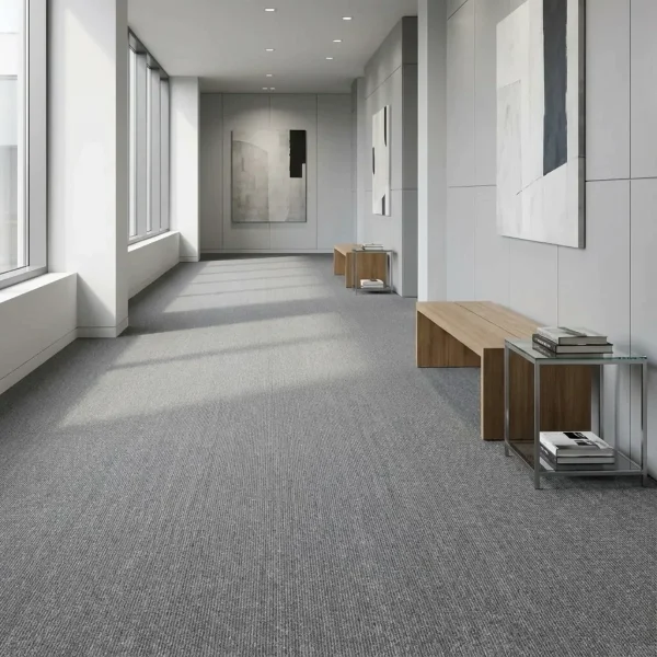 Mochetă dale argintie pentru birou, 50x50 cm, Burmatex GO TO 21812