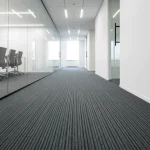 Mocheta dale albastru topaz cu model dungat multiline, 20709, Tivoli Burmatex, 50×50 cm