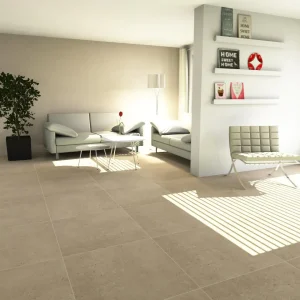 Gresie bej mata piatră efect natural, Marazzi Gris Fleury Beige, 75X75 cm