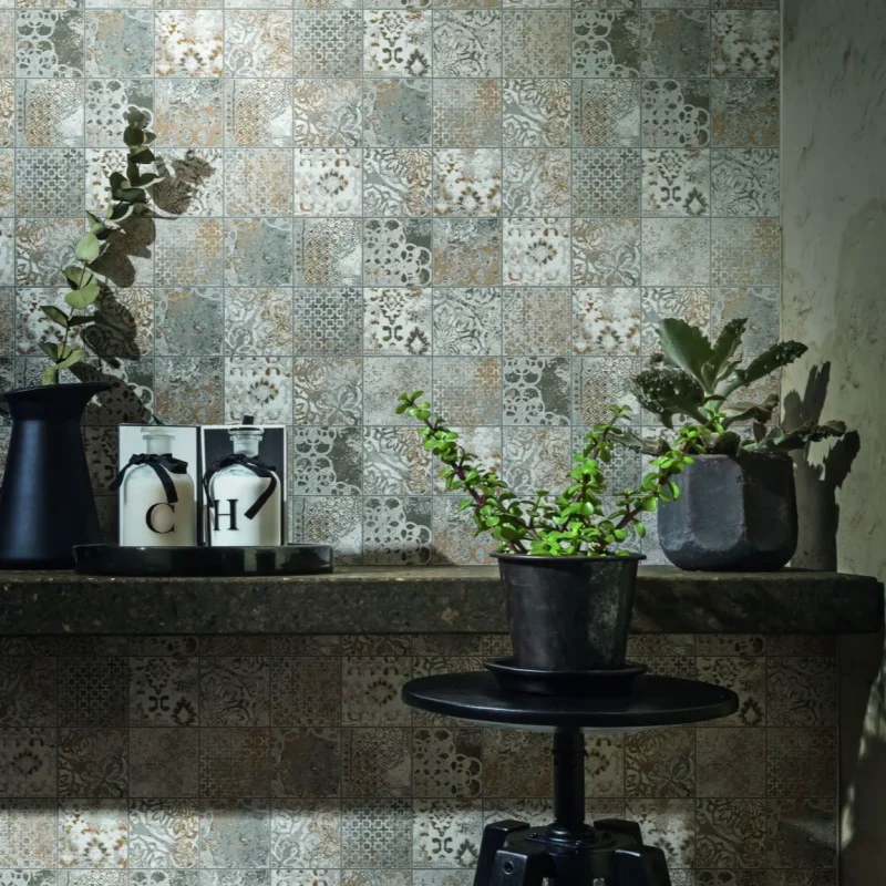 Mozaic gri vintage matte baie, Memento M004, Marazzi, 37.5x37.5 cm