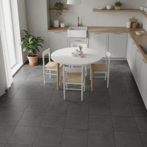 Gresie porțelanată antracit, aspect de ardezie brută, Stonework Marazzi, 33x33 cm