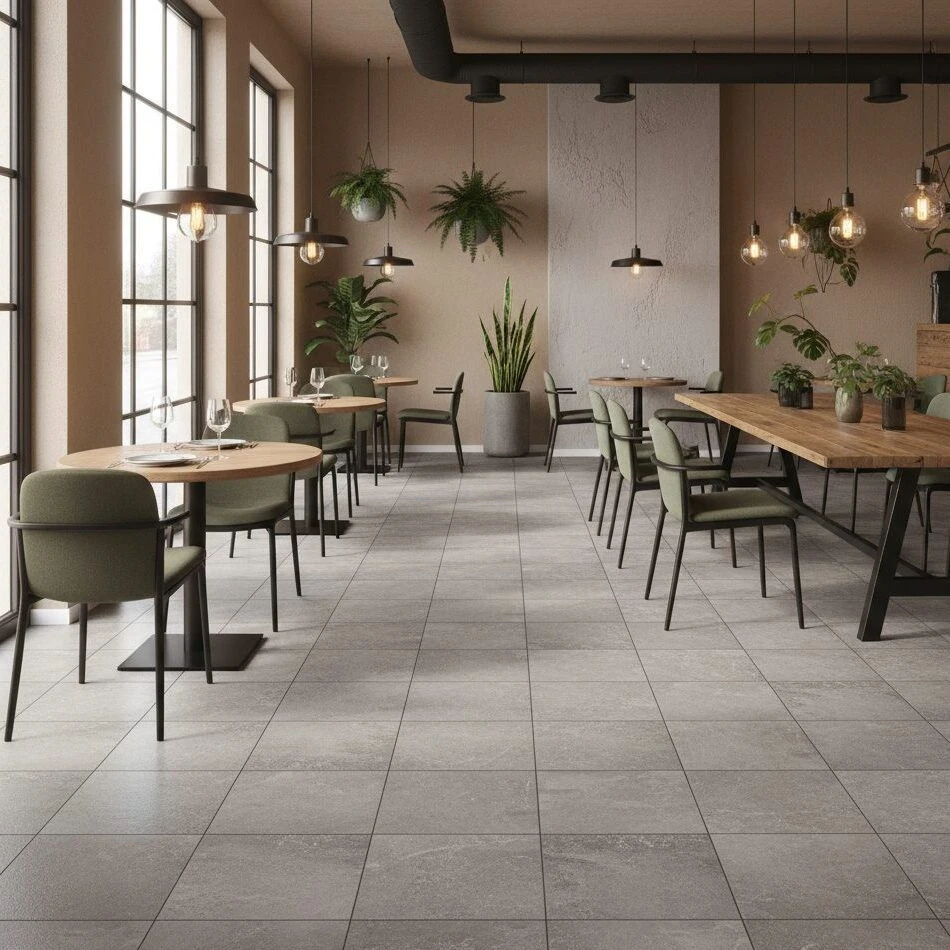 Gresie porțelanată gri cu aspect de piatră naturală granulată, Stonework Marazzi, 33x33 cm Gresie porțelanată gri cu aspect de piatră naturală granulată, Stonework Marazzi, 33x33 cm