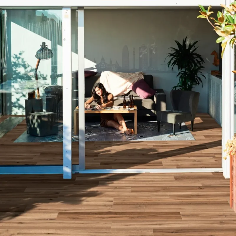 Gresie tip parchet maro antiderapantă Marazzi Treverkheart Brown 15x90 cm