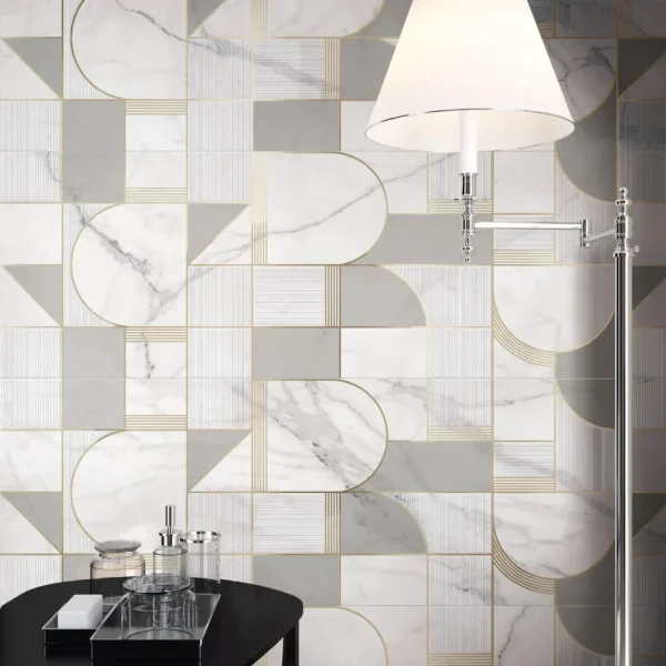 Decor Marazzi Allmarble Statuario Satin Decoro Club 40X120 cm M8T3