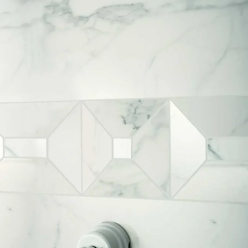 Element decorativ Tozzetto alb mat 3D, Marazzi Allmarble15X15 cm