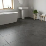 Gresie porțelanată antracit, aspect de ardezie brută, Stonework Marazzi, 33x33 cm