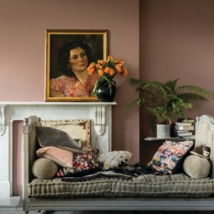 Vopsea roz mata 2% luciu pentru exterior Farrow & Ball Exterior Masonry Sulking Room Pink No.295 5 Litri
