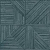 Tapet albastru model wood din vinil Grandeco Paglia Blue Wallpaper 10 ml x 0.53 ml