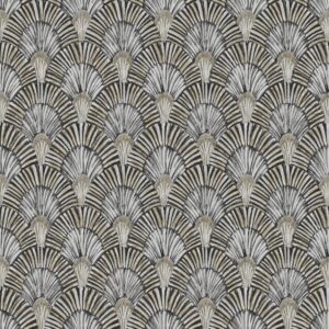 Tapet auriu gri charcoal model artdeco fan din vinil Grandeco Deco Fan Grey Wallpaper JF3003 10 ml x 0.53 ml